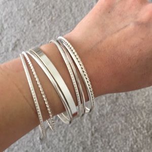 8 silver bangles